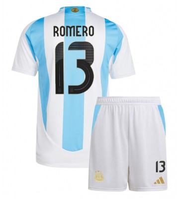 Argentina Cristian Romero #13 Hemmakläder Barn Copa America 2024 Kortärmad (+ Korta byxor)